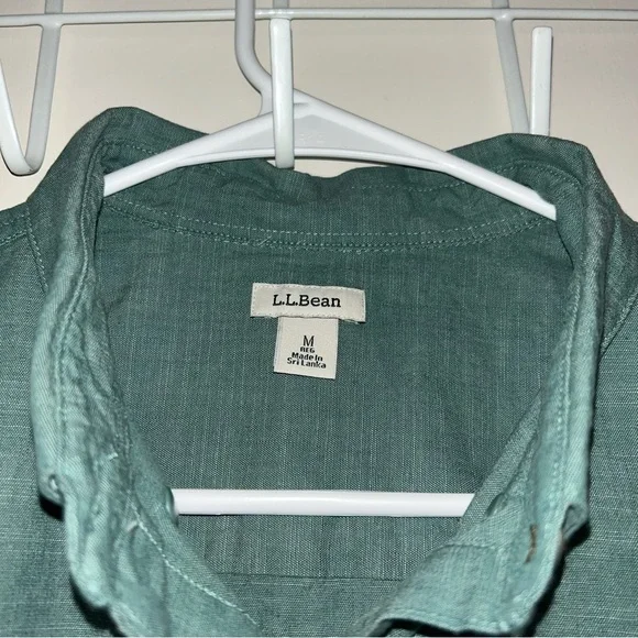 L.L. Bean Casual Teal Button-Down Shirt - Picture 2 of 3